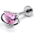 BodyCandy 16G 3/8 Pink CZ Gem Saturn Heart Labret Monroe Tragus — main product shot