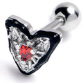 BodyCandy 16G 1/4 Red Gem Captured Heart Cartilage Tragus Earring — main product shot