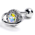 BodyCandy 16G 1/4 Aurora CZ Gem Textured Saturn Cartilage Tragus Earring — main product shot