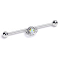 BodyCandy 14G Aurora Gem Textured Saturn Industrial Barbell 38mm — main product shot