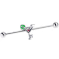 BodyCandy 14G Clear Pink Gem Cocktail Hour Industrial Barbell 38mm — main product shot