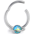 BodyCandy 16G 3/8 Saturn Star Blue Hinged Segment Ring — main product shot