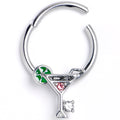 BodyCandy 16G 3/8 Clear Pink Gem Cocktail Hour Hinged Segment Ring — main product shot