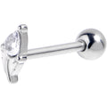 BodyCandy Clear CZ Gem Oh My Oval Barbell Tongue Ring — main product shot