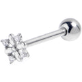 BodyCandy Clear CZ Gem Simply Starry Styled Barbell Tongue Ring — main product shot