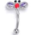 BodyCandy 16G 5/16 Purple Gem Embellished Dragonfly Curved Eyebrow Ring — main product shot