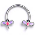 BodyCandy 16G 3/8 Embellished Dragonfly Horseshoe Circular Barbell — main product shot