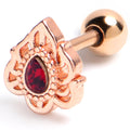BodyCandy 16G 1/4 Red Gem Rose Gold Tone Firey Flame Cartilage Tragus Earring — main product shot