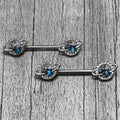 BodyCandy 14G 9/16 Clear Blue Gem Starry Skies Barbell Nipple Ring Set — main product shot