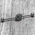 BodyCandy 14G Clear Blue Gem Starry Skies Industrial Barbell 38mm — main product shot
