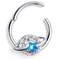 BodyCandy 16G 3/8 Clear Blue Gem Starry Skies Hinged Segment Ring — main product shot