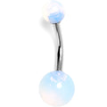 BodyCandy 14G 3/8 Opallite Natural Stone Belly Ring — main product shot