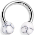 BodyCandy 14G 3/8 White Howlite Natural Stone Horseshoe Circular Barbell — main product shot