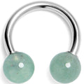 BodyCandy 14G 3/8 Aventurine Natural Stone Horseshoe Circular Barbell — main product shot