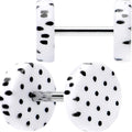 BodyCandy 16G White Acrylic Polka Dots Black Cheater Plug Set — main product shot