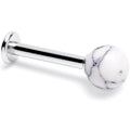 BodyCandy 14G 3/8 White Howlite Natural Stone Labret Tragus Earring — main product shot