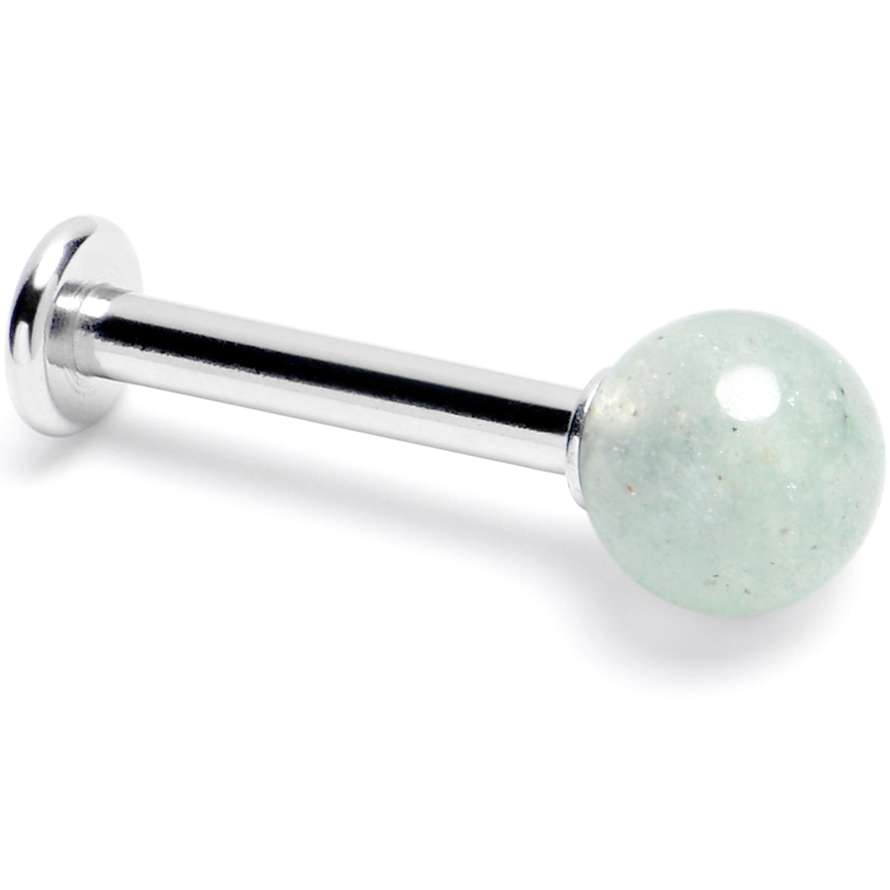 BodyCandy 14G 3/8 Aventurine Natural Stone Labret Tragus Earring — main product shot