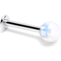 BodyCandy 14G 3/8 Opalite Natural Stone Labret Tragus Earring — main product shot