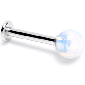 14G 3/8 Opalite Natural Stone Labret Tragus Earring