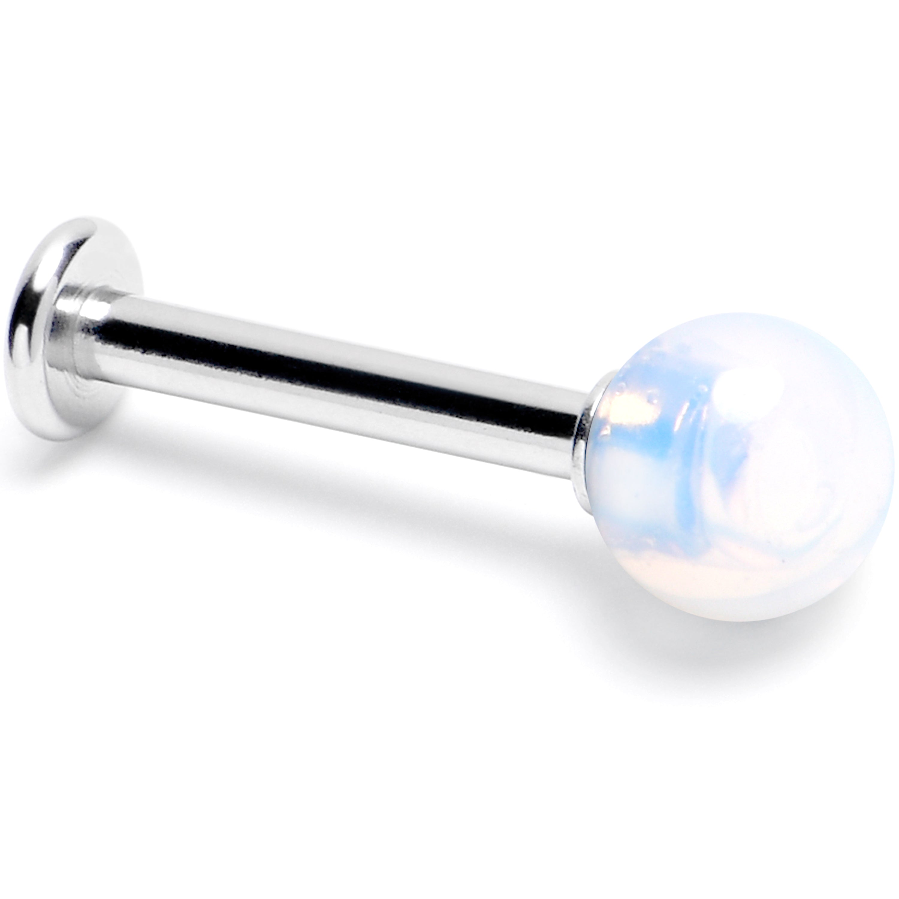 BodyCandy 14G 3/8 Opalite Natural Stone Labret Tragus Earring — main product shot