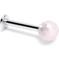 BodyCandy 14G 3/8 Pink Crystal Natural Stone Labret Tragus Earring — main product shot