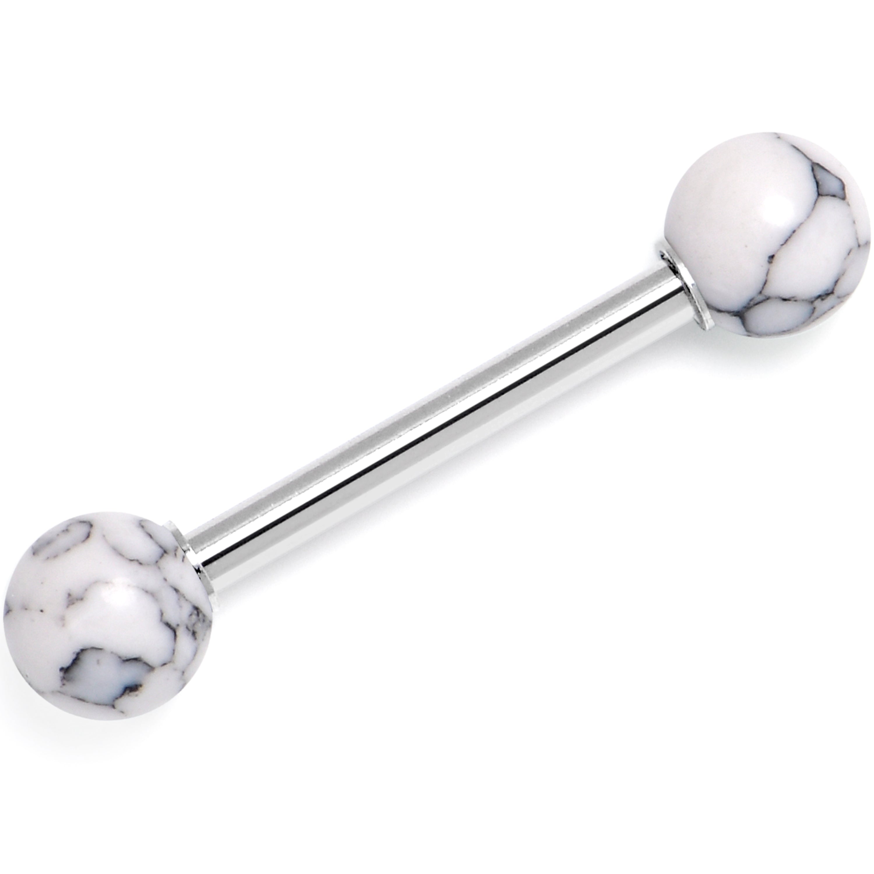 BodyCandy 14G 5/8 Howlite Natural Stone Tongue Ring — main product shot