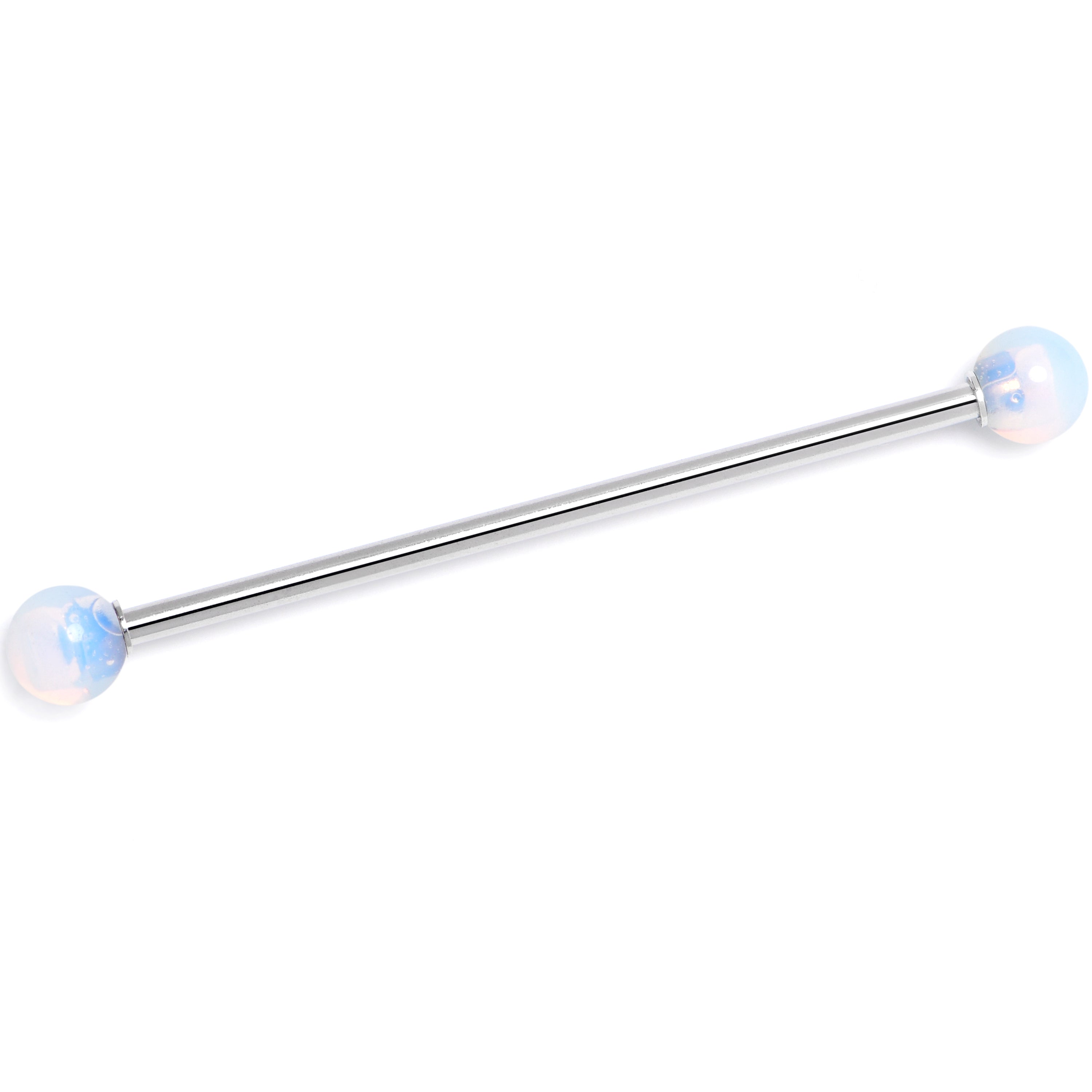 BodyCandy 14G Opalite Natural Stone Industrial Barbell 38mm — main product shot