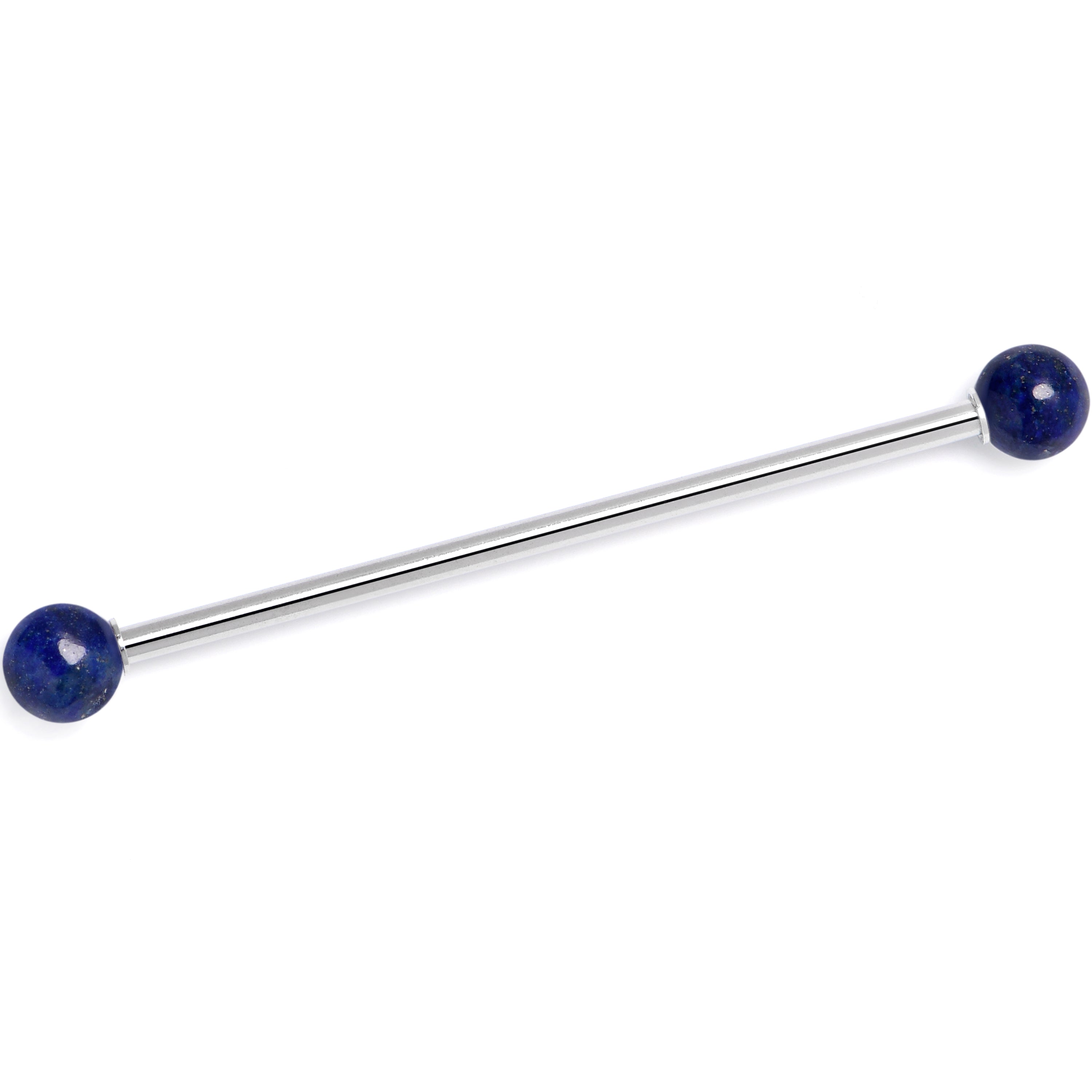 BodyCandy 14G Blue Lapis Natural Stone Industrial Barbell 38mm — main product shot
