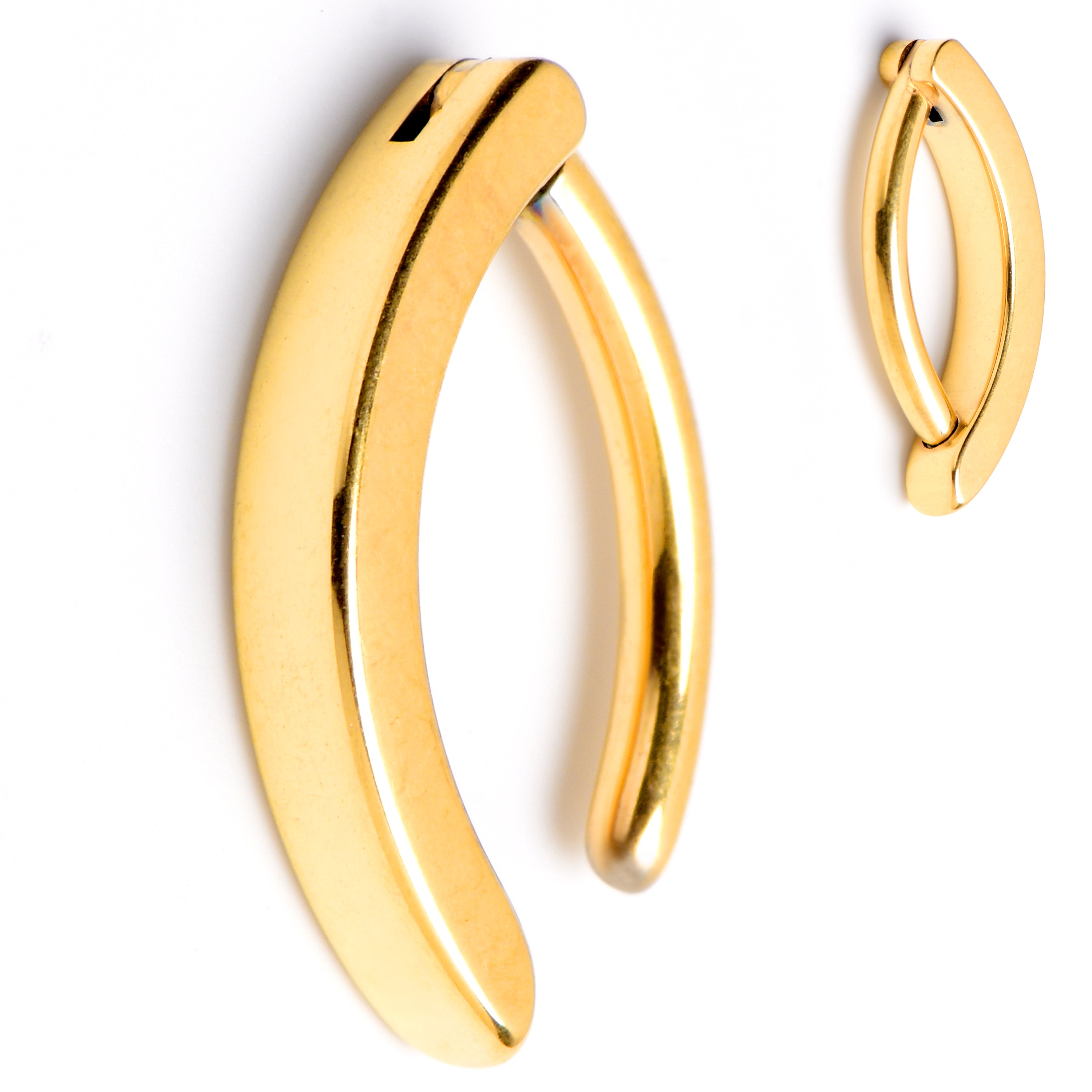 BodyCandy 14G 3/8 Gold Tone ASTM F-136 Implant Grade Titanium Hinged Hoop Belly Ring — main product shot