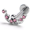 BodyCandy 16G Pink Empress Flat Back Tragus Helix Cartilage Earring — main product shot