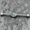 BodyCandy 14G Blue Gem Scrolling Elegance Industrial Barbell 38mm — main product shot