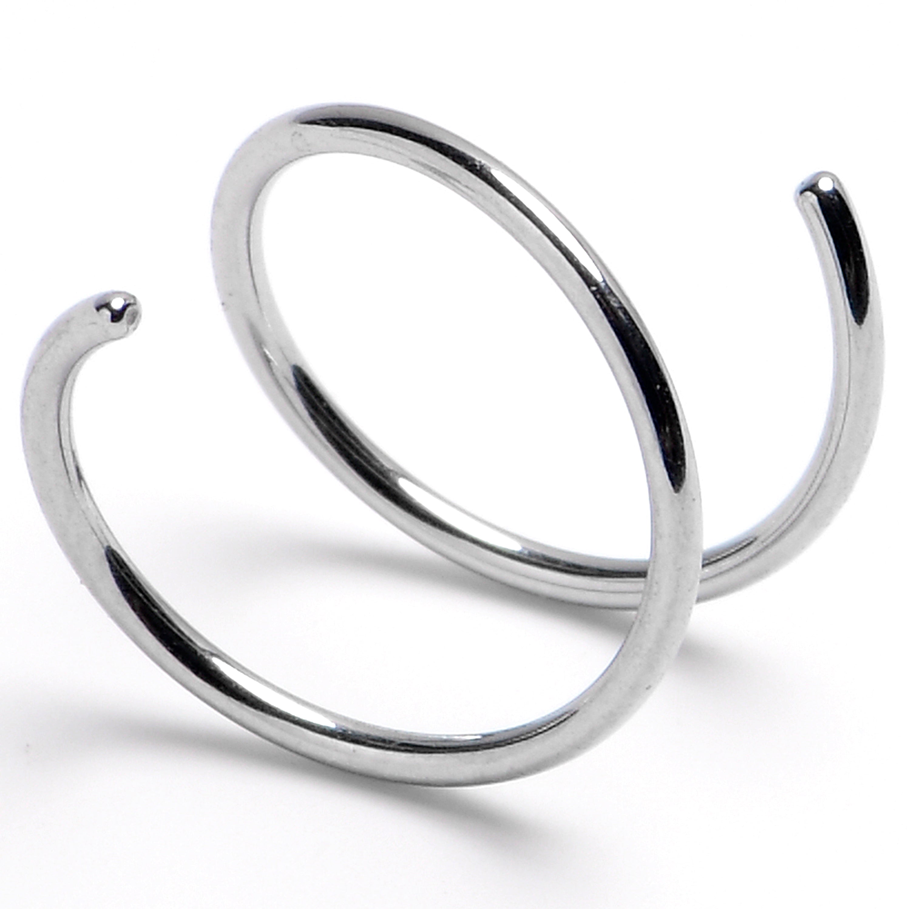 BodyCandy Spiral Nose Rings Double Hoop 20G — detail close-up