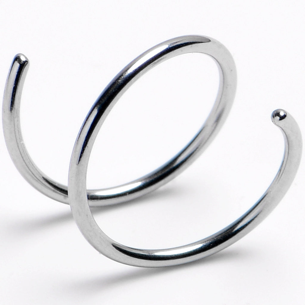 BodyCandy Spiral Nose Rings Double Hoop 20G — alternative angle