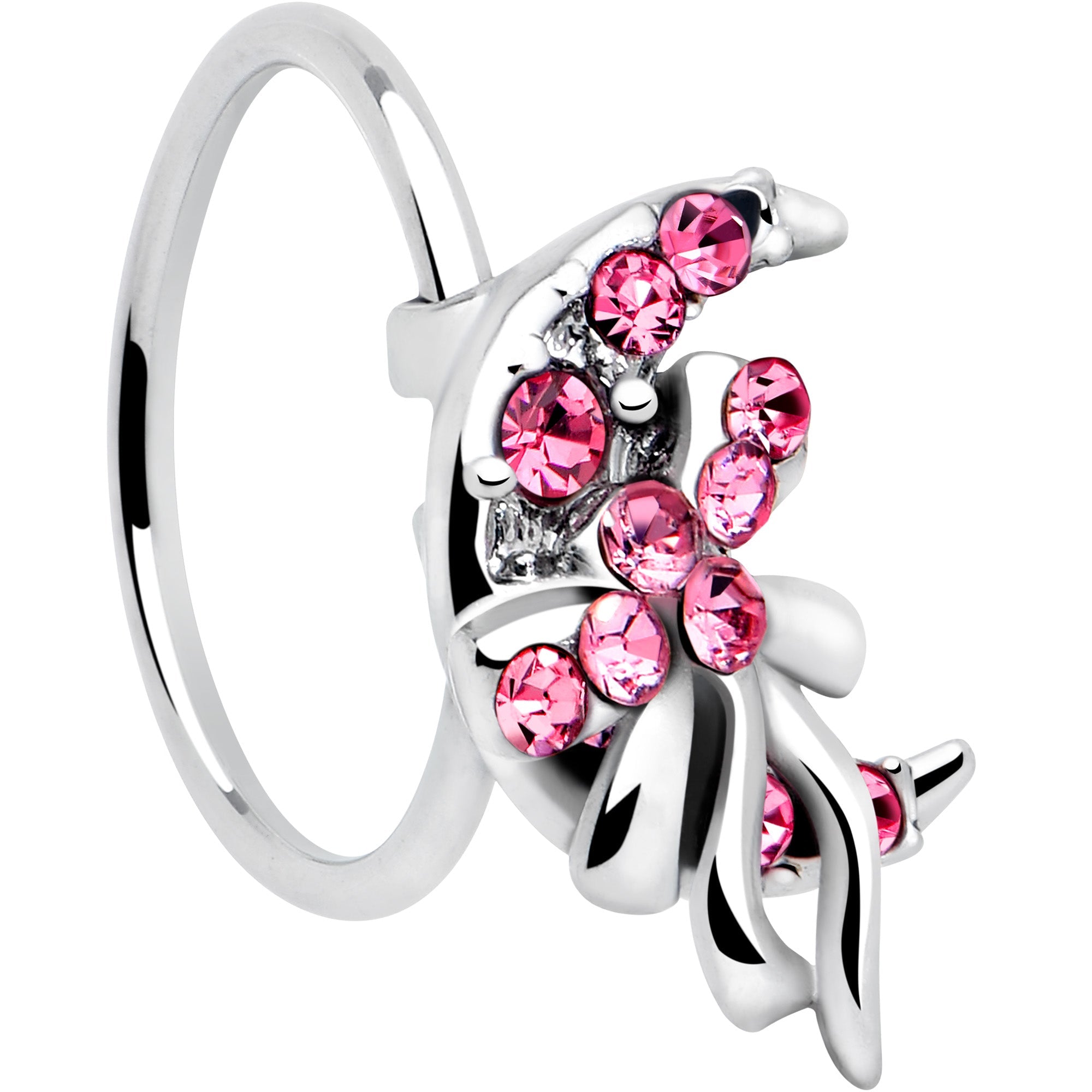 BodyCandy 20G 5/16 Pink Gem Cartilage Helix Hoop Earring — main product shot