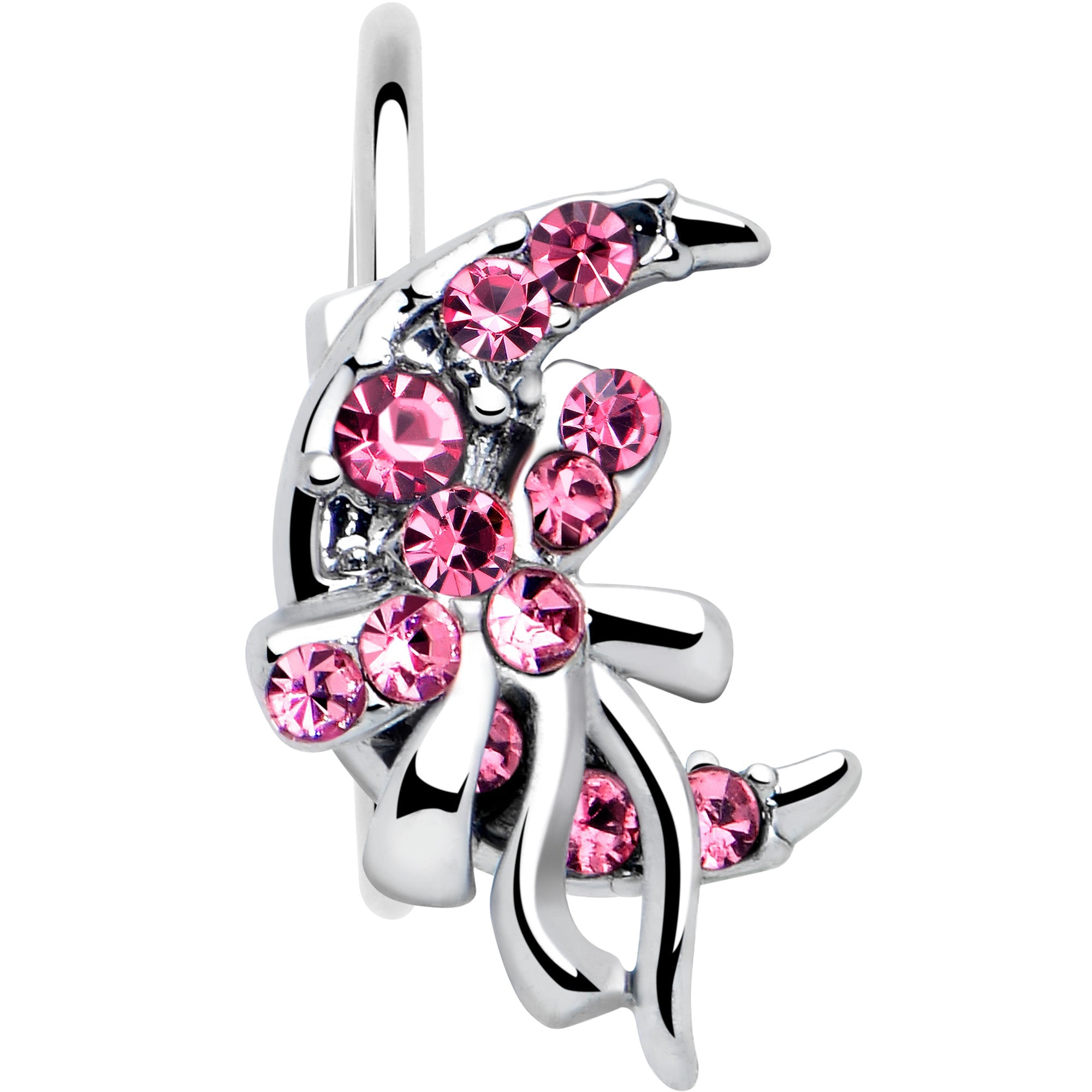 BodyCandy 20G 5/16 Pink Gem Cartilage Helix Hoop Earring — lifestyle context