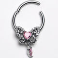 BodyCandy 16G 3/8 Clear Gem Whimsical Butterfly Segment Ring with Dangle — main product shot