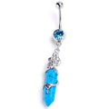 BodyCandy Blue Gem Mermaid Rider Dangle Belly Ring — main product shot