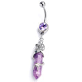 BodyCandy Purple Gem Mermaid Rider Dangle Belly Ring — main product shot