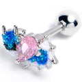 BodyCandy 16G 1/4 Pink CZ Gem Sea Monster Glitter Blue Cartilage Tragus Earring — main product shot