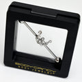 BodyCandy 14G Clear Gem Scrolling Elegance Industrial Barbell 38mm — main product shot