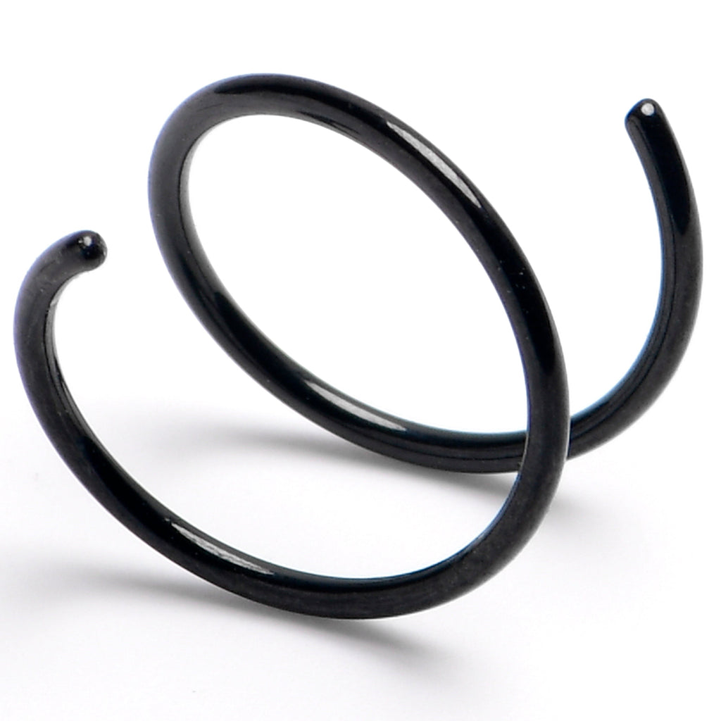 BodyCandy Spiral Nose Rings Double Hoop 20G — side view