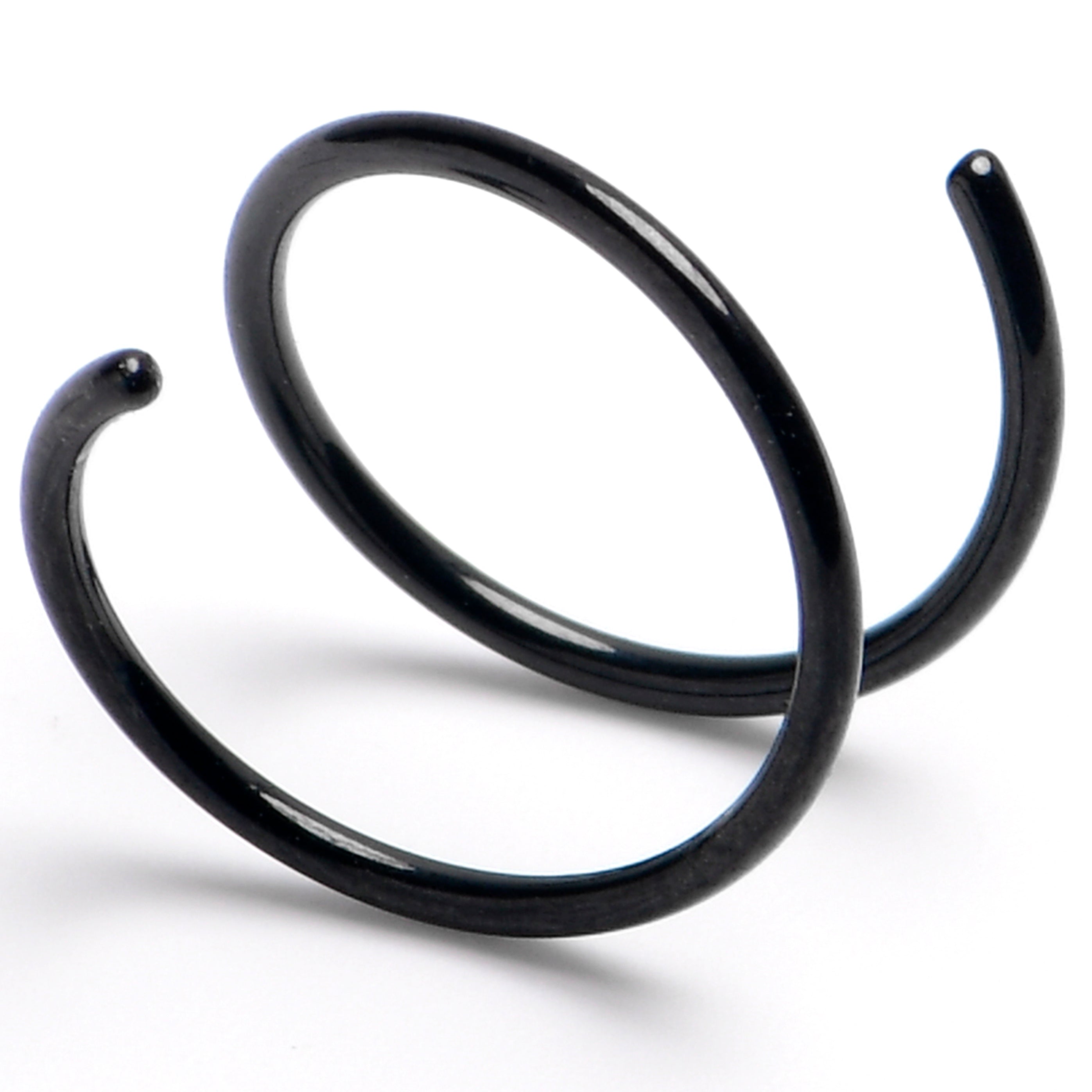 BodyCandy Spiral Nose Rings Double Hoop 20G — side view