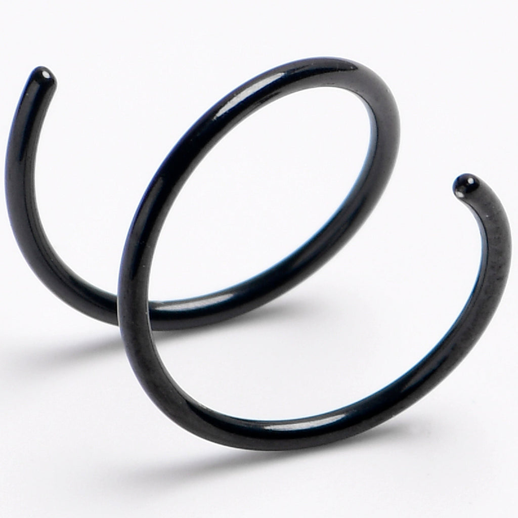 BodyCandy Spiral Nose Rings Double Hoop 20G — back view