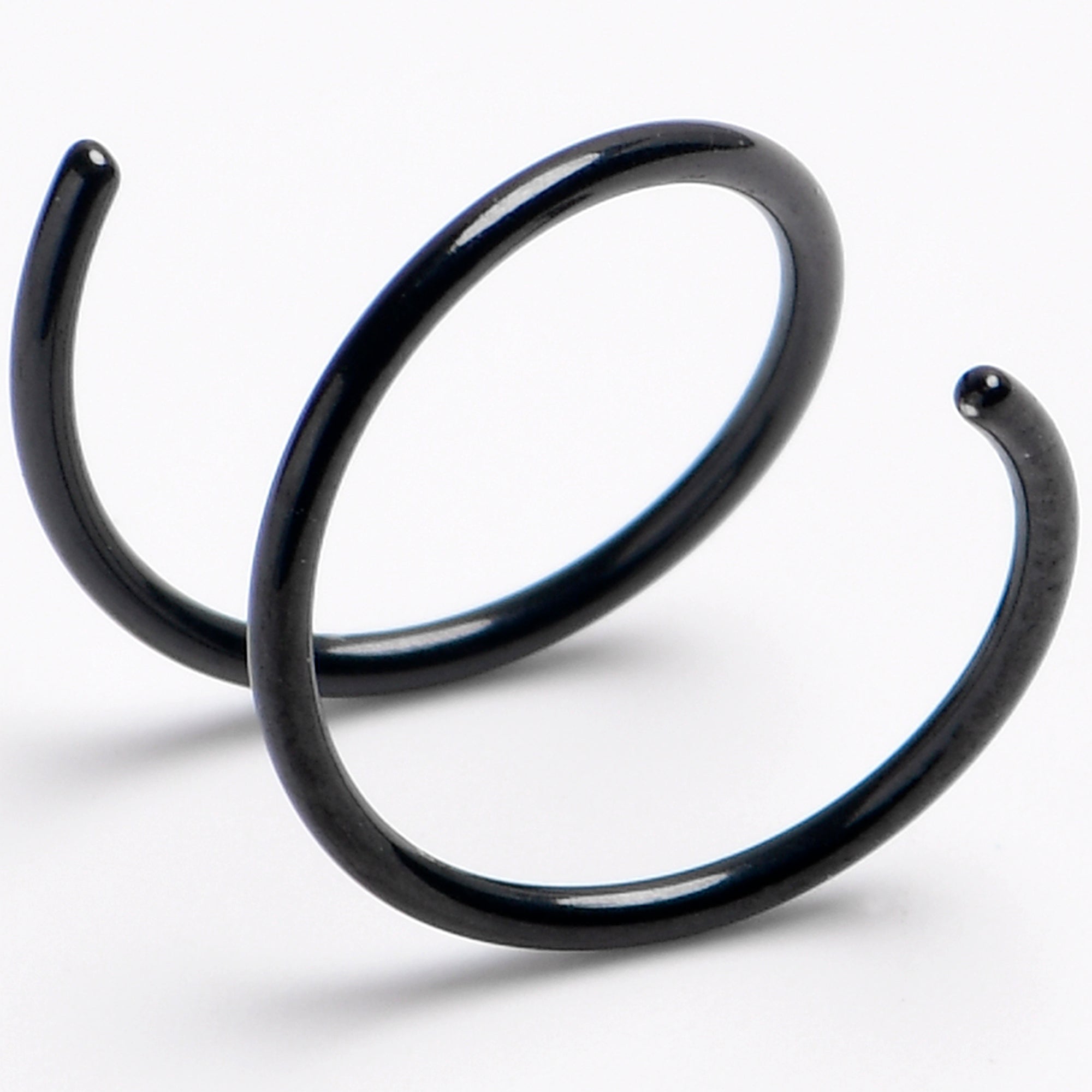 BodyCandy Spiral Nose Rings Double Hoop 20G — back view
