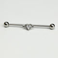 BodyCandy 14G Clear Gem Fusion of Love Arrow Heart Industrial Barbell 38mm — main product shot