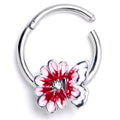 BodyCandy 16G 3/8 Clear CZ Gem Butterfly Blossom Pink Hinged Segment Ring — main product shot