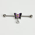 BodyCandy 14G Clear Gem Colorful Butterfly Dangle Industrial Barbell 38mm — main product shot