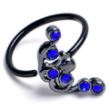 BodyCandy 20G 5/16 Blue Gem Black Scrolling Elegance Nose Hoop — main product shot