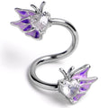 BodyCandy Clear Gem Butterflies Purple Spiral Twister Belly Ring — main product shot