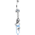 BodyCandy Clear Gem Mermaid Rider Dangle Belly Ring — main product shot